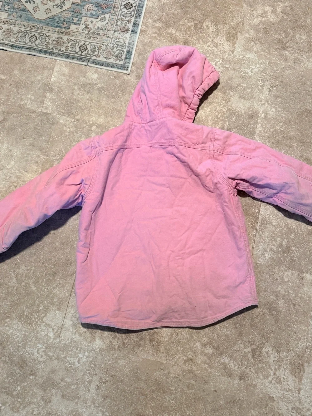 Carhartt Pink Hooded Sherpa-Lined Kids Jacket